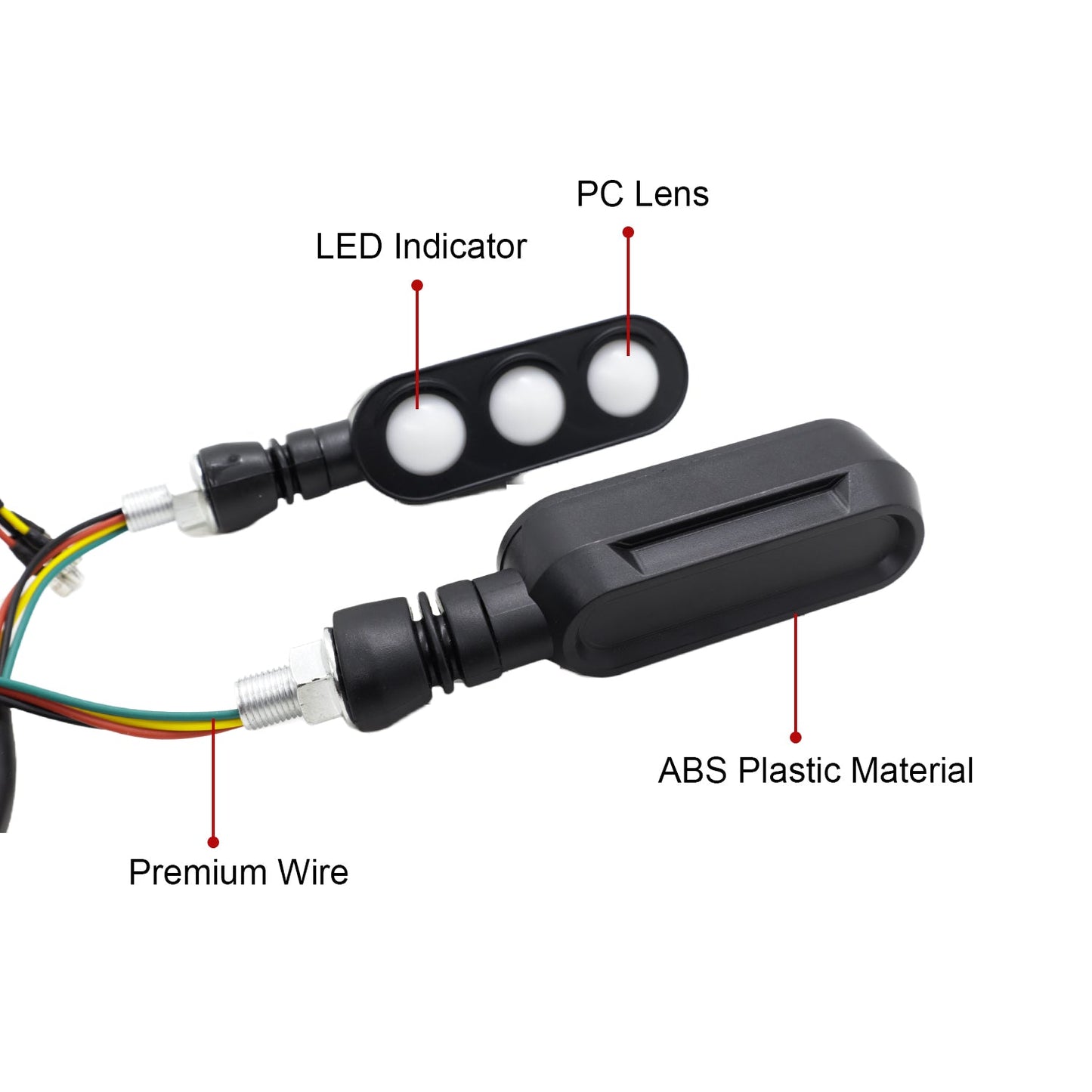 Universal Motorcycle Turn On Signal Multi Color (RED,GREEN,YELLOW) Indicator With Running DRL, Strobe and Stable Functions For All Bikes (Pack of 2Pcs.)