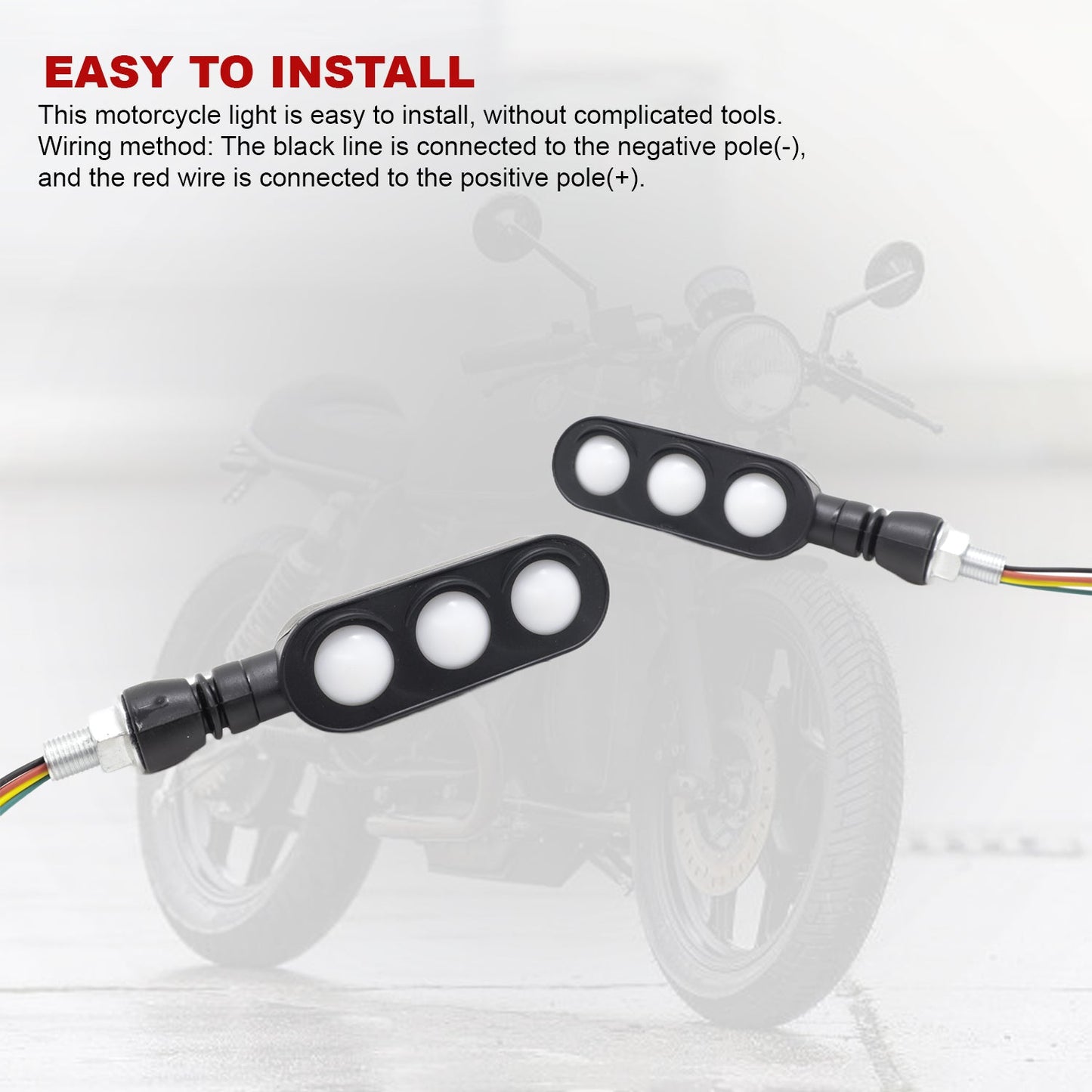 Universal Motorcycle Turn On Signal Multi Color (RED,GREEN,YELLOW) Indicator With Running DRL, Strobe and Stable Functions For All Bikes (Pack of 2Pcs.)