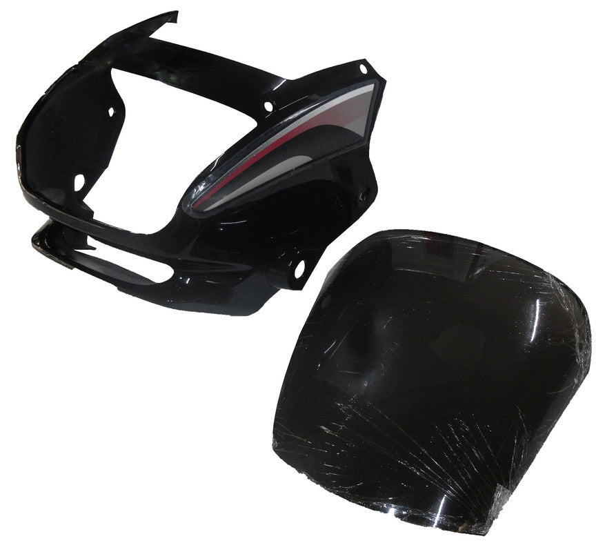 Headlight Visor Fit For Hero Super Splendor Black (Red Sticker)