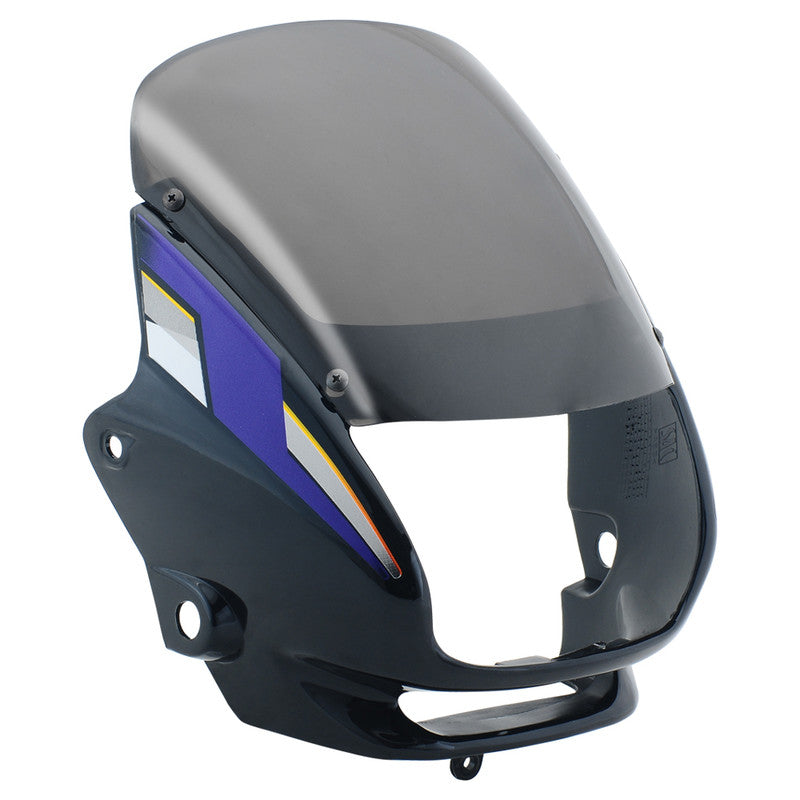 Headlight Visor Fit For Hero Super Splendor New Model Black (Purple Sticker)