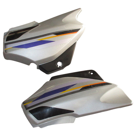 Side Panel / Side Cowl Set Fit For Hero Super Splendor New Model Cloud Silver Colour(Purple Sticker) For Black Bike