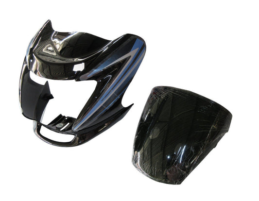 Headlight Visor Fit For Hero Passion Pro Digital Black (Blue Sticker) (BP)