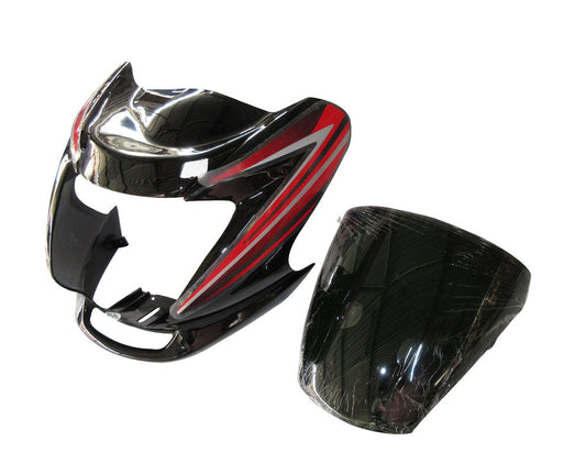 Headlight Visor Fit For Hero Passion Pro Digital Black (Red Sticker) (BP)