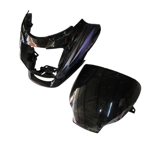 Headlight Visor Fit For Hero Super Splendor Latest(Type 2) Black (Purple Sticker) (BP)