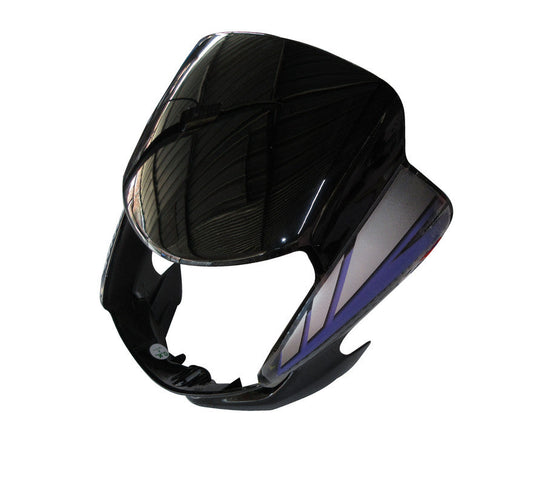 Headlight Visor Fit For Hero CD-Deluxe New Model (Self Start) Black(Blue Sticker) (BP)