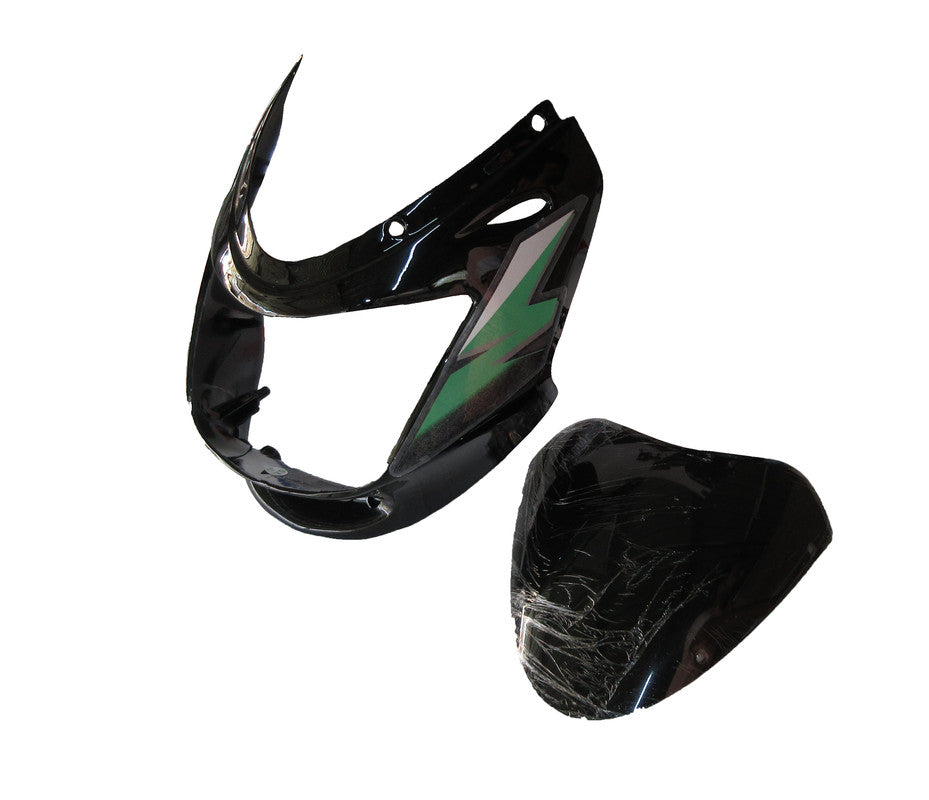 Headlight Visor With Glass Fit For Bajaj Caliber 115 Black (Green Sticker)