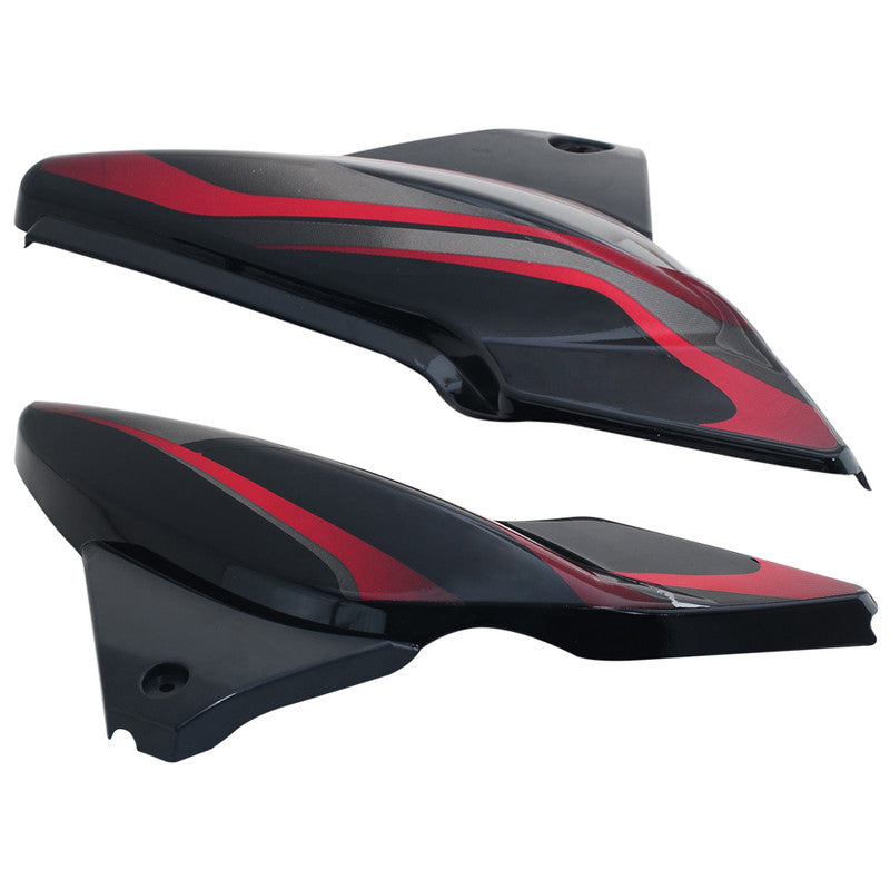 Side Panel / Side Cowl Set Fit For Bajaj Discover 125CC/150CC (3D Type) Black(Red Sticker)