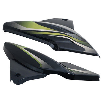 Side Panel / Side Cowl Set Fit For Bajaj Discover 125CC/150CC (3D Type) Black(Green Sticker)