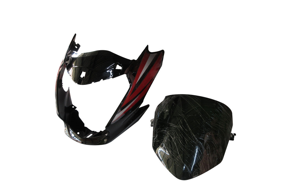 Headlight Visor With Glass Fit For Hero Passion Xpro Type-2 2018 Black ( Red Sticker)