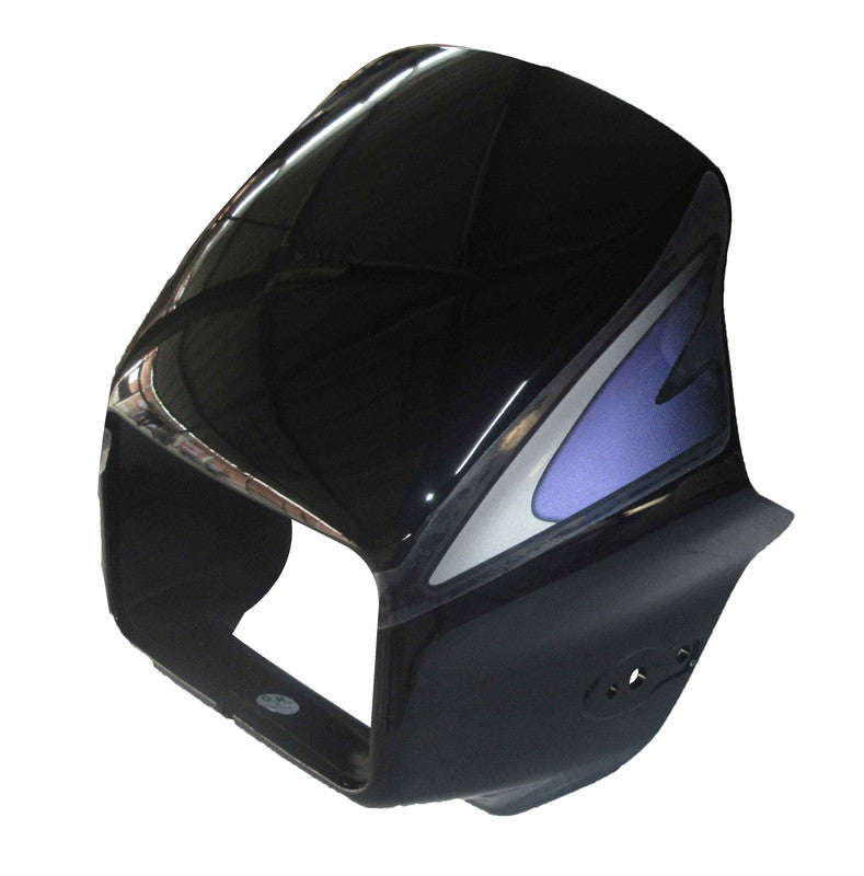 Headlight Visor Fit For Hero Splendor Plus New Model (New Graphics) Black (Purple Sticker)