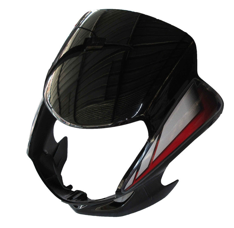 Headlight Visor Fit For Hero HF-Deluxe Black (Red Sticker) (BP)