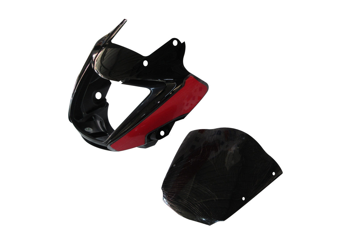 Headlight Visor Fit For Hero Splendor i-Smart Black (Red Sticker)