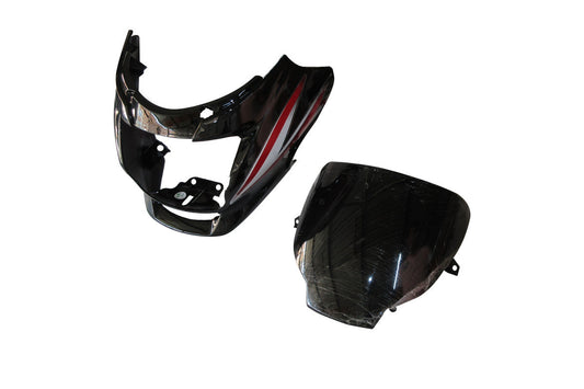 Headlight Visor Fit For Hero Super Splendor Latest (Type 3) Black (Red Sticker)