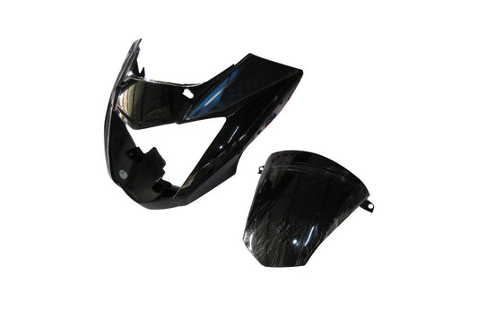 Headlight Visor Fit For With Glass Hero Glamour Latest New Model (Type-6) Black -Blue Sticker