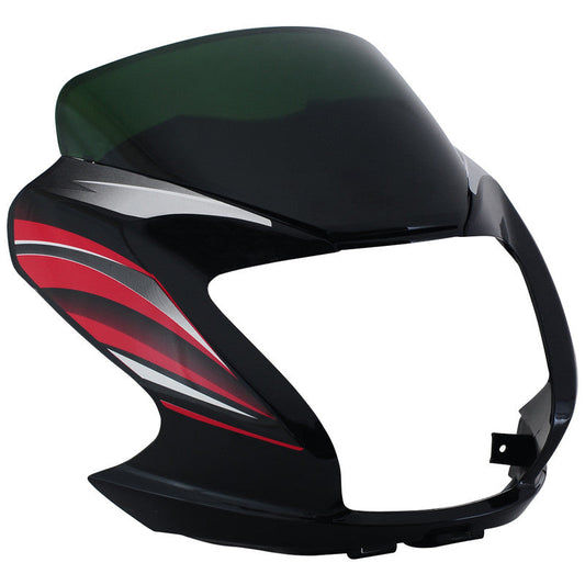 Headlight Visor Fit For Hero Passion Pro Type-3 With Glass Black (Red Sticker)