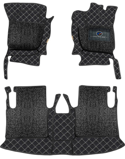 Mercedes EQS 580 4 Matic 2023-7D Luxury Car Mat, All Weather Proof, Anti-Skid, 100% Waterproof & Odorless with Unique Diamond Fish Design (24mm Luxury PU Leather, 2 Rows)