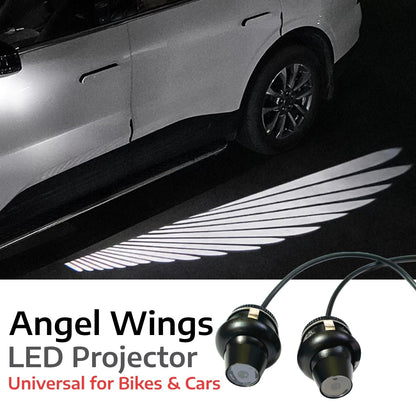 Angel Wings LED Projector Motorcycle Spotlight Lamp Universal for Bike and Cars