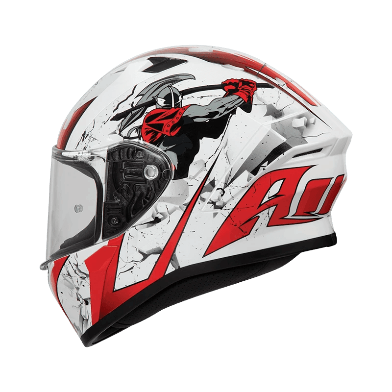 Airoh Valor Jackpot Gloss Helmet (White Red)