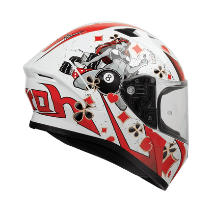 Airoh Valor Jackpot Gloss Helmet (White Red)