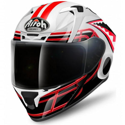 Airoh Valor Touchdown Gloss White Red Full Face Helmet