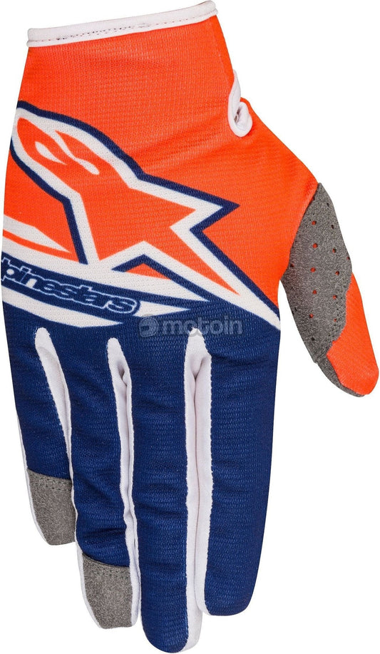 Alpinestar Radar Flight Mx Glove Orange fluro Dark Blue White