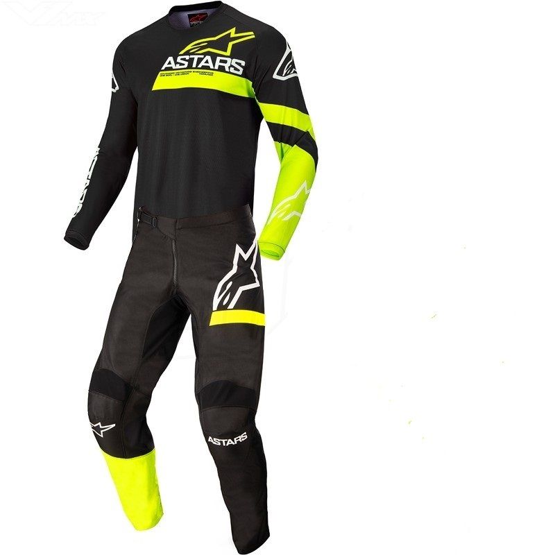 Alpinestars Fluid Chaser Jersey Pant Set Black Yellow Fluo