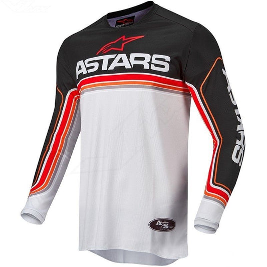 Alpinestars Fluid Speed Jersey Black Light Gray Bright Red