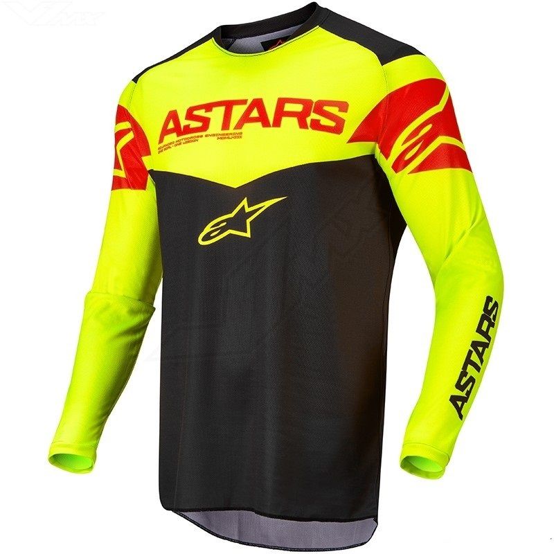 Alpinestars Fluid Tripple Jersey Black Yellow Fluo Red Fluo