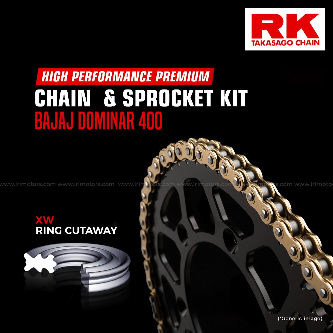 Bajaj Dominar 400 RK Brass Chain & Sprocket Kit