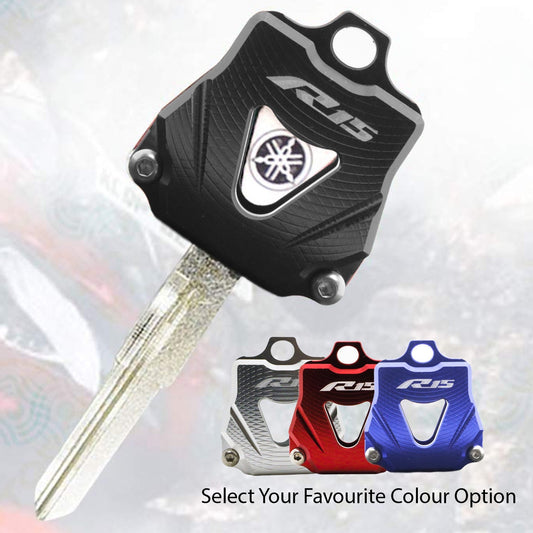 Motorcycle Accessories CNC Aluminum Key Cover Keys Key Rings Holder Fit for Yamaha R15 V4 /R15M (Black Colour Pack of 1)