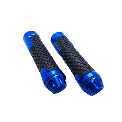 Aluminum and Rubber Motorcycle Grips Non Slip Universal High Strength Handlebar Grip Cover for Motorcycle (Pack of 2, Blue)