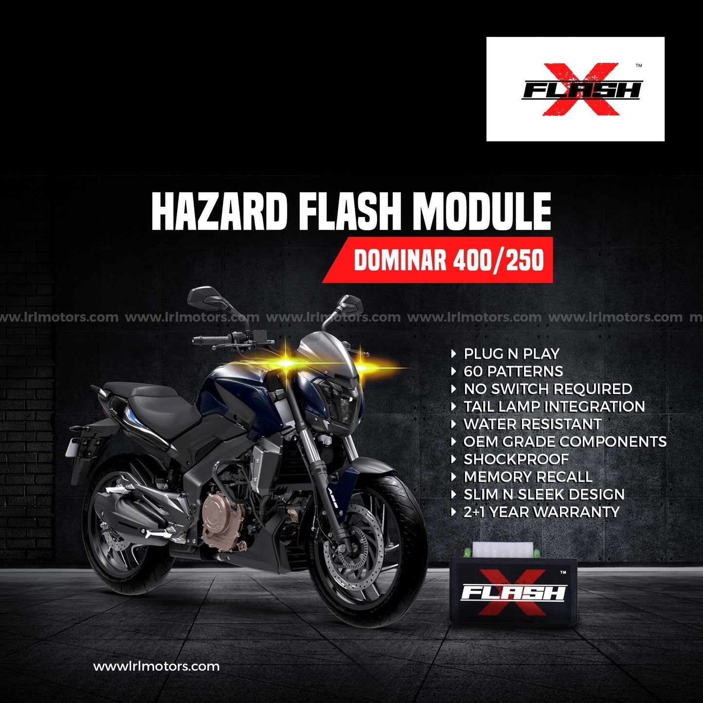 Bajaj Dominar 250 Flash X Hazard Flash Module, Blinker,Flasher