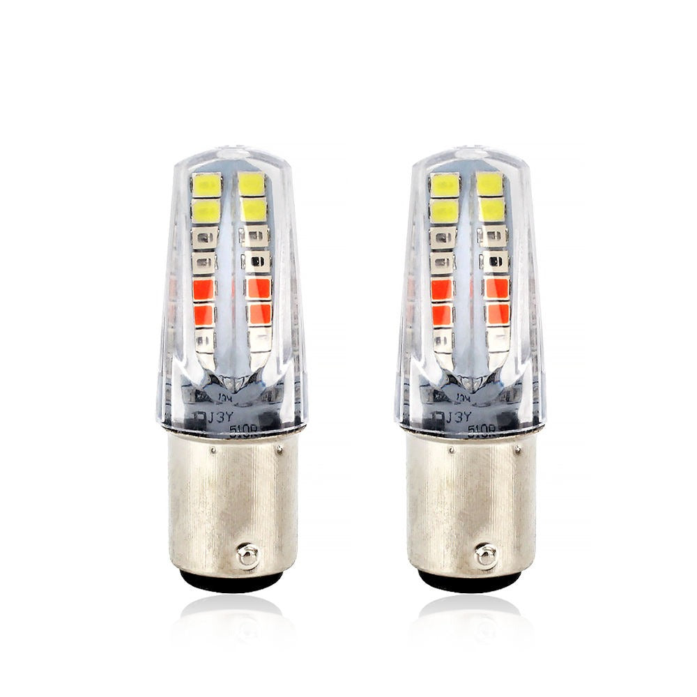 Universal 4 Color LED Tail Light/Parking Bulbs (12V, 5W) Pack of 2 for Bikes