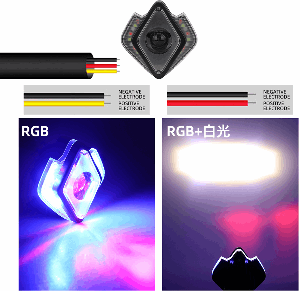 50W White & RGB EYE Shape LED Fog Light Universal for Bike and Car (Pack Of 1 Set)