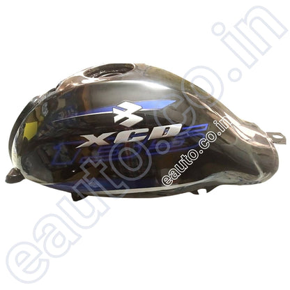 Ensons Petrol Tank for Bajaj XCD 135 | Black with Blue Sticker