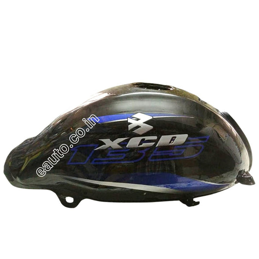 Ensons Petrol Tank for Bajaj XCD 135 | Black with Blue Sticker