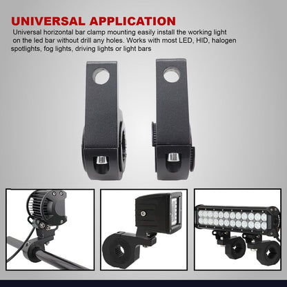 Universal Aluminium Clamp for Fog Light/Headlight Mounting Bracket (Pack of 2pcs)