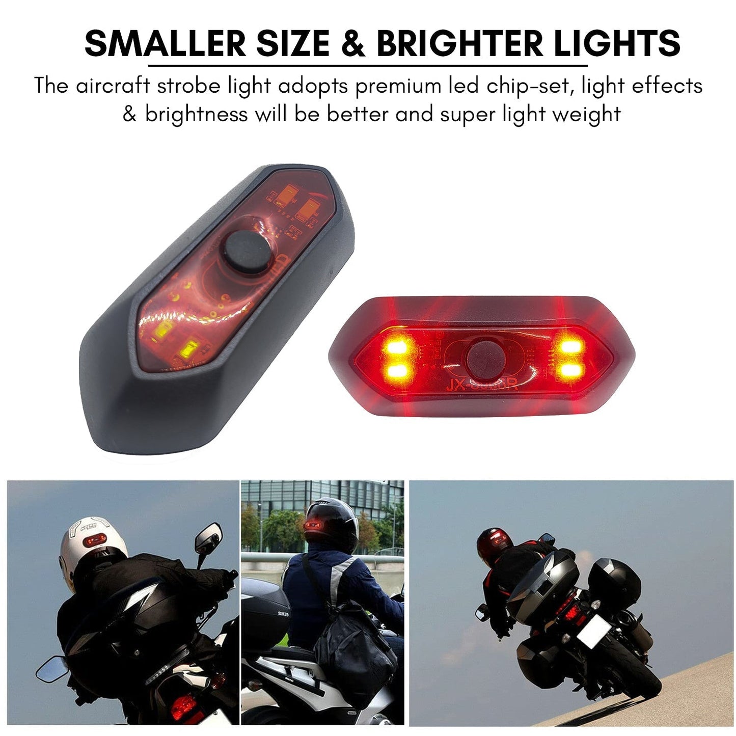 USB Rechargeable Motorcycle/Bicycle Helmet Light Front/Rear Motorcycle Helmet Night Warning Light (Pack of 1)