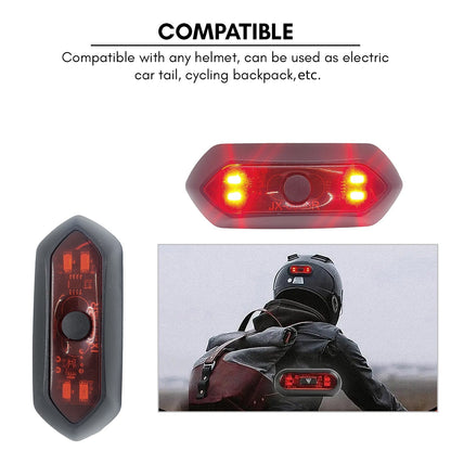 USB Rechargeable Motorcycle/Bicycle Helmet Light Front/Rear Motorcycle Helmet Night Warning Light (Pack of 1)