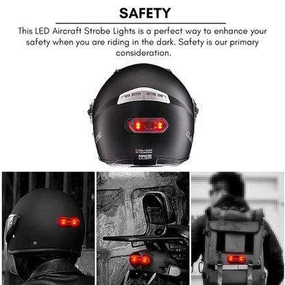 USB Rechargeable Motorcycle/Bicycle Helmet Light Front/Rear Motorcycle Helmet Night Warning Light (Pack of 1)