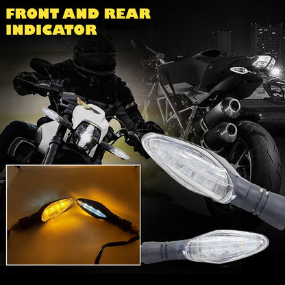 Universal Dual Side LED Motorcycle Indicator Yellow Stable Light with White DRL For All Bikes (Pack of 2)