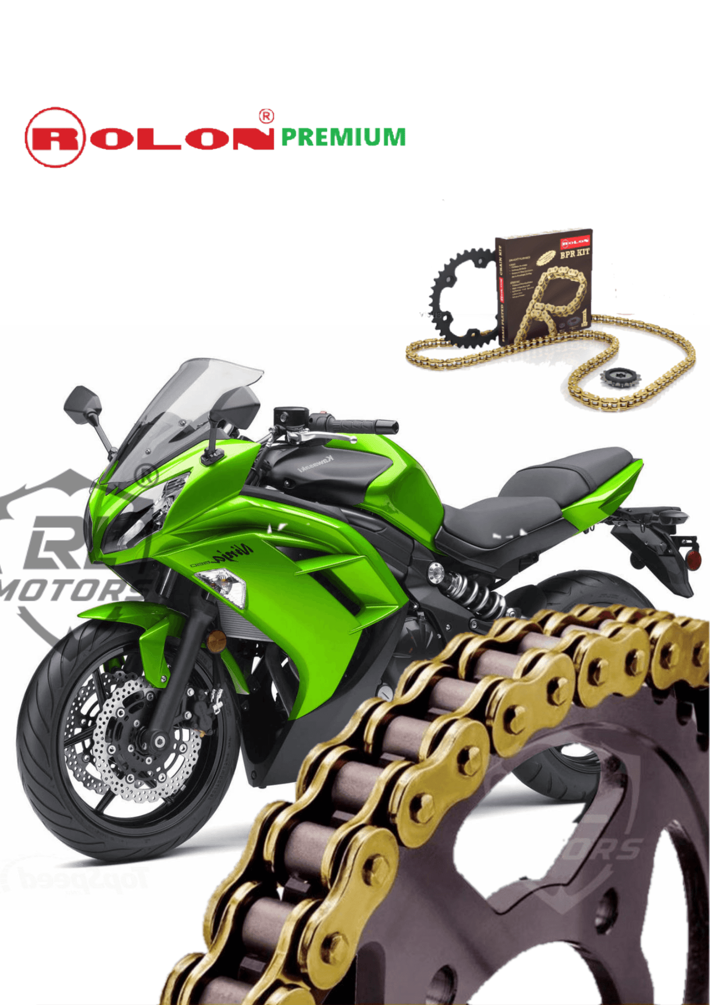 Kawasaki Ninja 650R/Versys 650 Rolon Brass chain & Sprocket Kit