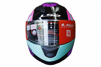 LS2 HELMET -  FF320 EXO  BLACK TURGUOISE HELMETS