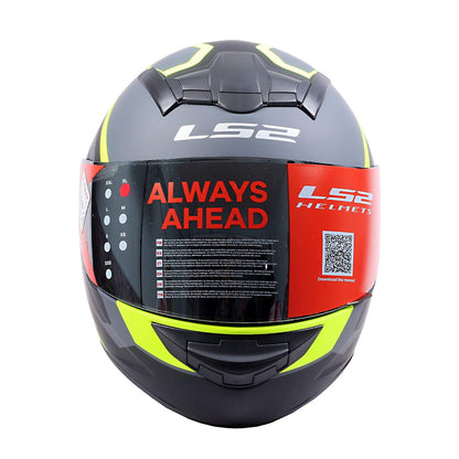 LS2 HELMET - FF352 MEIN GLOSS BLACK YELLOW FLUORESCENT HELMET