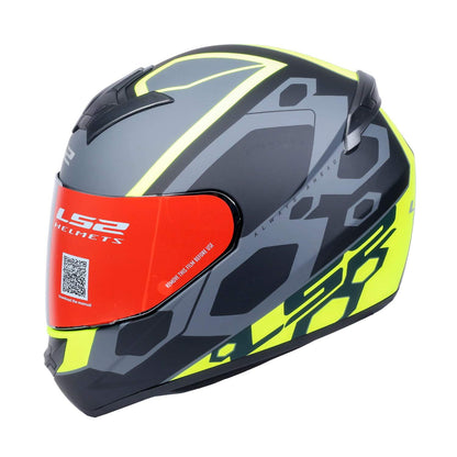 LS2 HELMET - FF352 MEIN GLOSS BLACK YELLOW FLUORESCENT HELMET