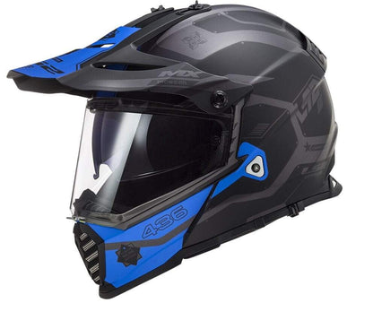 LS2 HELMET - MX436 PIONEER EVO COBRA BLACK GREY BLUE MATT