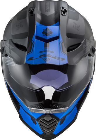 LS2 HELMET - MX436 PIONEER EVO COBRA BLACK GREY BLUE MATT