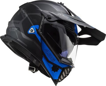 LS2 HELMET - MX436 PIONEER EVO COBRA BLACK GREY BLUE MATT