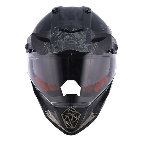 LS2 HELMET - MX436 Pioneer Evo Fearless Matt Black Grey Chrome Helmet