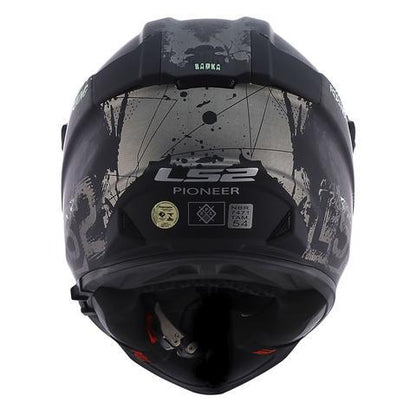 LS2 HELMET - MX436 Pioneer Evo Fearless Matt Black Grey Chrome Helmet